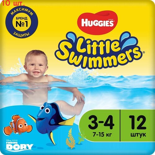 Подгузники-трусики Little Swimmers №3-4 7-15кг 12шт (10 шт.) подгузники для плавания huggies little swimmers 2 3 3 8кг 12шт