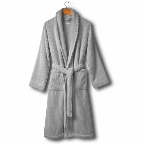 фото Халат lappartement, карманы, банный халат, пояс/ремень, размер xl, серый