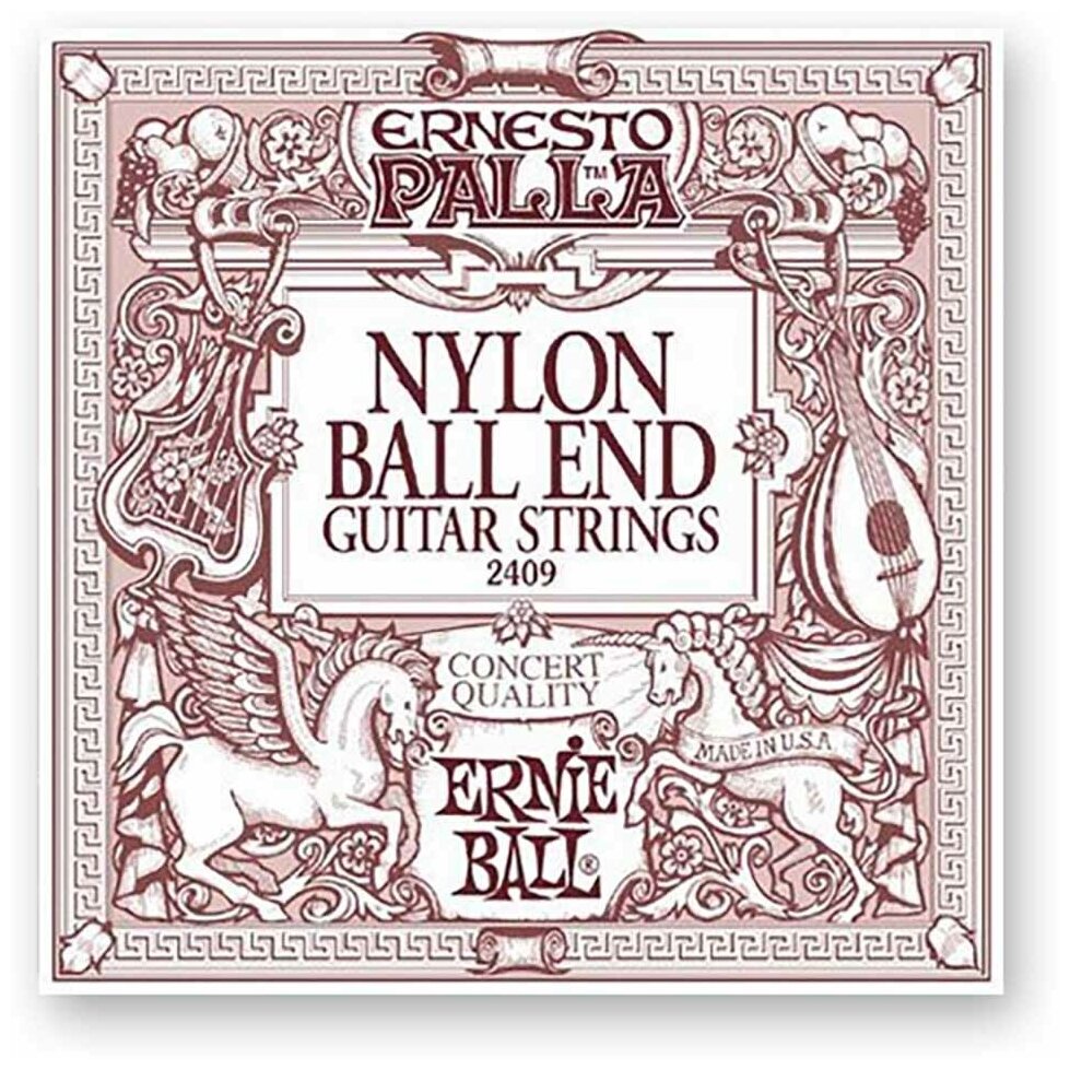 Ernie Ball 2409 струны для классической гитары. Ernesto Palla черный нейлон, бронзовая оплетка - фото №3