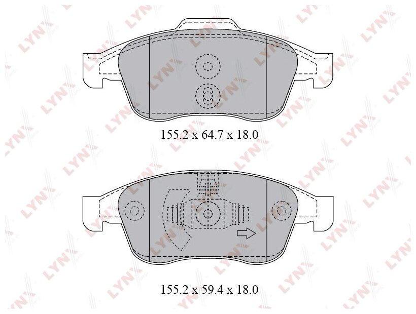 Колодки тормозные передние LYNXauto BD-6317