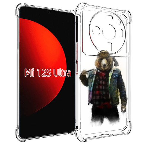 Чехол MyPads медведь с топором для Xiaomi 12S Ultra задняя-панель-накладка-бампер чехол mypads медведь с короной для xiaomi 12s ultra задняя панель накладка бампер