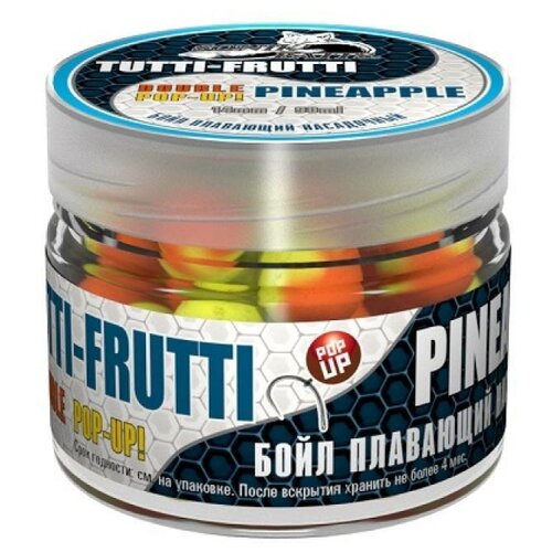 Бойлы насад. плав. двух цв. Sonik Baits TUTTI FRUTTI-PINEAPPLE Fluo Pop-ups 14мм 90мл