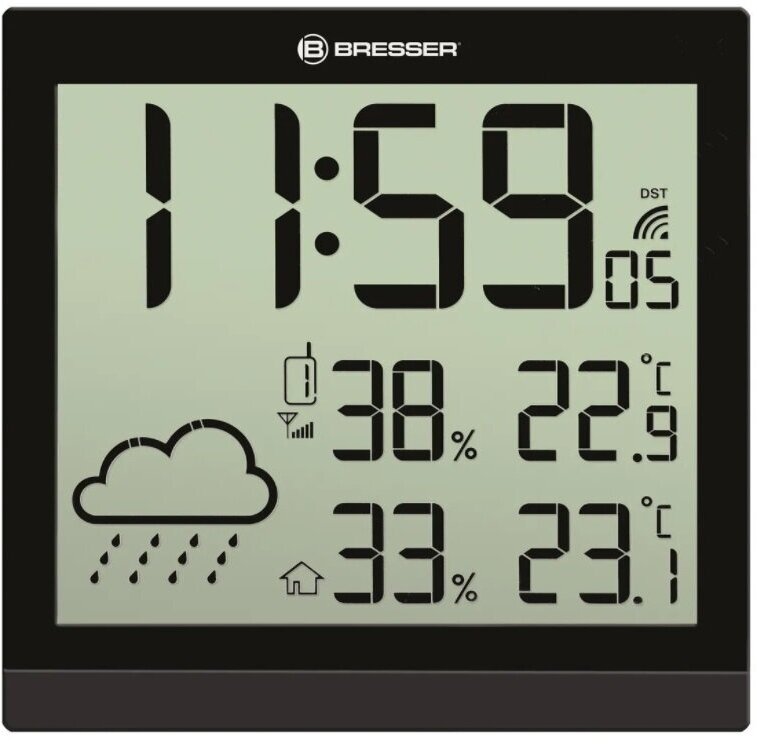 Bresser ClimaTemp JC LCD Метеостанция (настенные часы) , черная - фотография № 9