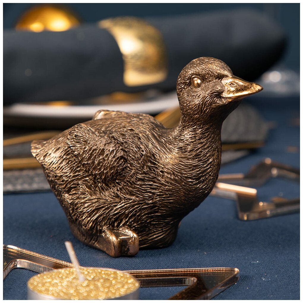 фото Статуэтка Bogacho Уточка Ханни бронзовая