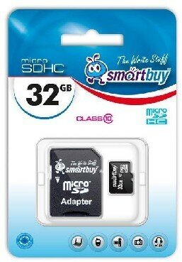 Карта памяти SmartBuy microSDHC 32Gb UHS-I Cl10 +ад SB32GBSDCL10-01