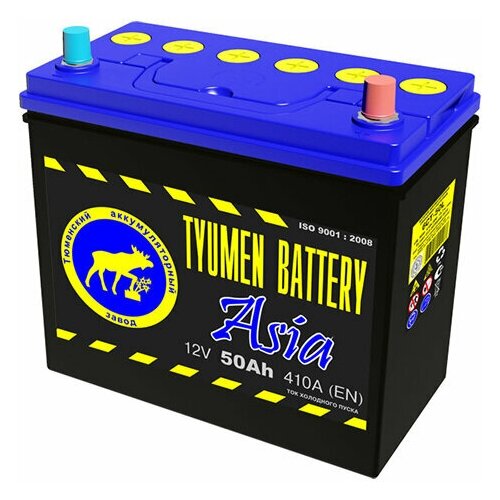 Аккумулятор (АКБ) TYUMEN BATTERY ASIA 50Ah ОП 410A Asia B24L для легкового автомобиля (авто) 236/127/225 6ст-50 50 Ач (Тюмень)
