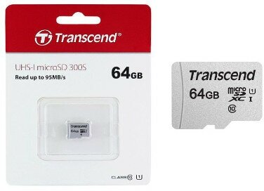 MicroSDXC 64Gb UHS-I (U3) Transcend 300S TS64GUSD300S-A - фото №4