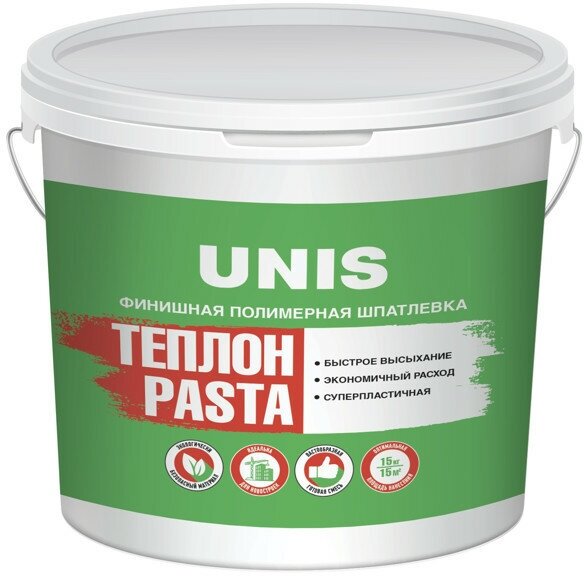 фото Шпатлевка готовая UNIS Теплон Pasta финишная 15кг, арт. TEPLPAS-15