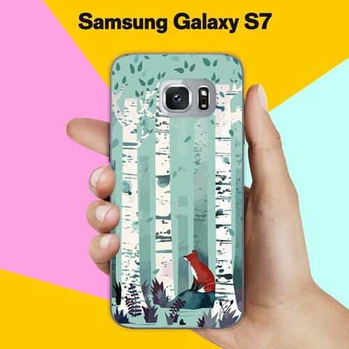 Силиконовый чехол на Samsung Galaxy S7 Лиса в лесу / для Самсунг Галакси С7 жидкий чехол с блестками желтый предатель на samsung galaxy s7 самсунг галакси с 7