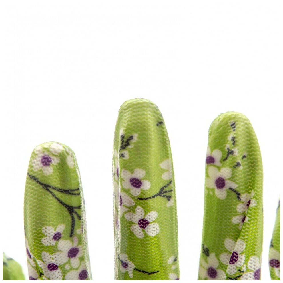 Перчатки садовые из полиэстера с нитрильным обливом, MIX цветов, M Palisad - фотография № 9