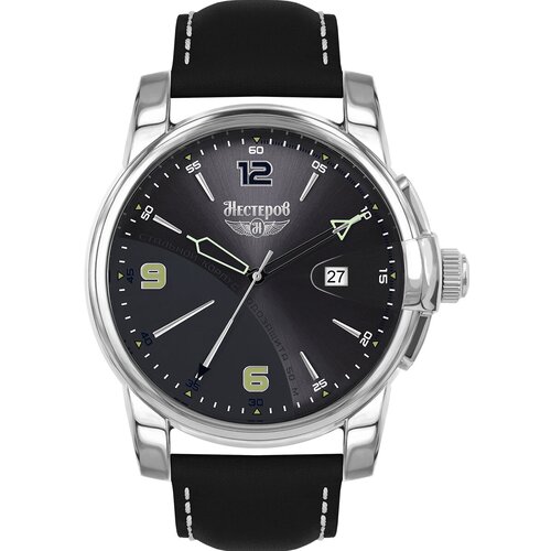 Наручные часы Нестеров, черный, серебряный наручные часы нестеров h0959f02 03e черный серебряный