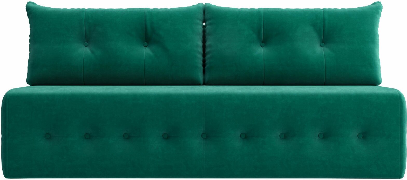 Прямой диван Первый Мебельный Хант Зеленый, велюр - фотография № 4