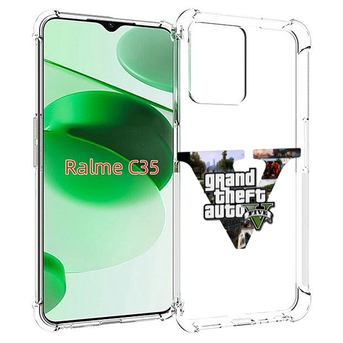 Чехол MyPads GTA 5 логотип для Realme C35 / Narzo 50A Prime задняя-панель-накладка-бампер