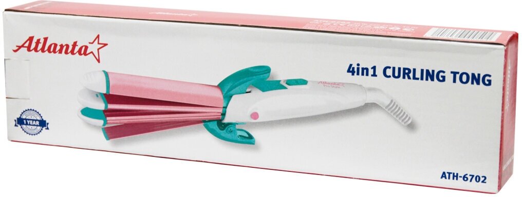 Щипцы Atlanta ATH-6702, белый/розовый/зеленый - фотография № 7