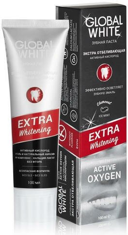 Зубная паста отбеливающая GLOBAL WHITE extra whitening 30 мл