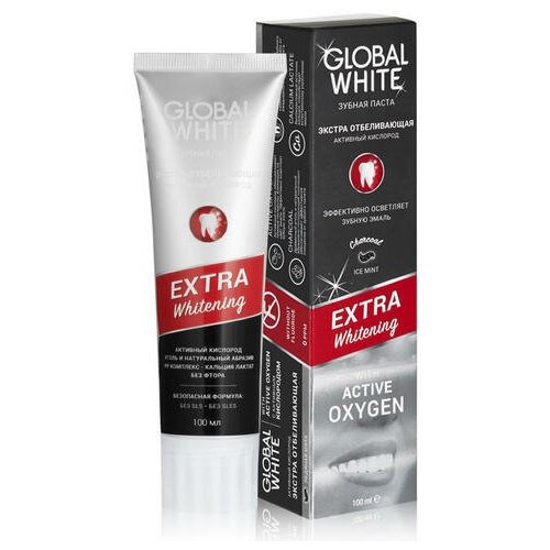 Зубная паста отбеливающая GLOBAL WHITE extra whitening 30 мл