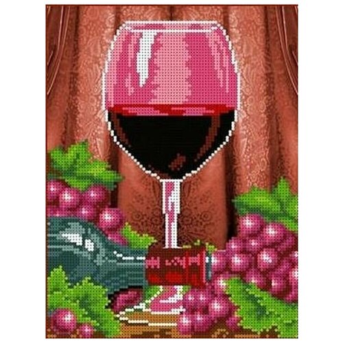Рисунок на ткани каролинка арт. КБЛ-4021 Бокал вина 19х25 см