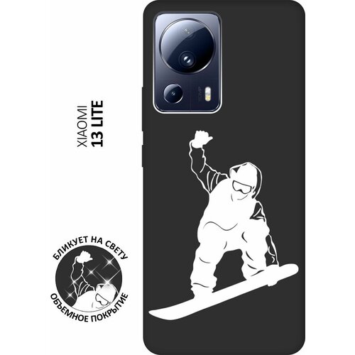 Матовый чехол Snowboarding W для Xiaomi 13 Lite / Сяоми 13 Лайт с 3D эффектом черный матовый чехол meaning w для xiaomi 13 lite сяоми 13 лайт с 3d эффектом черный