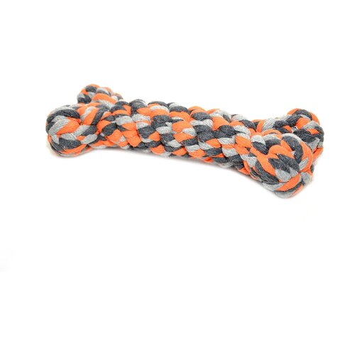 Игрушка для собак веревочная DUVO+ Кость, оранжевая, 14см (Бельгия) duvo игрушка для собак веревочная гантель с мячиками серо розовая 18см бельгия шт