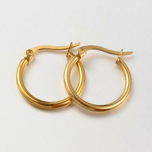 open hoop earrings Позолоченные основы для сережек 18 карат, гипоаллергенная нержавеющая сталь, 20 мм