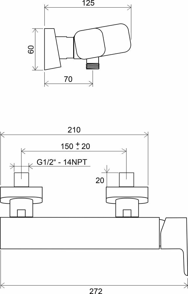 Смеситель Ravak 10° TD 032.00/150 X070066 для душа