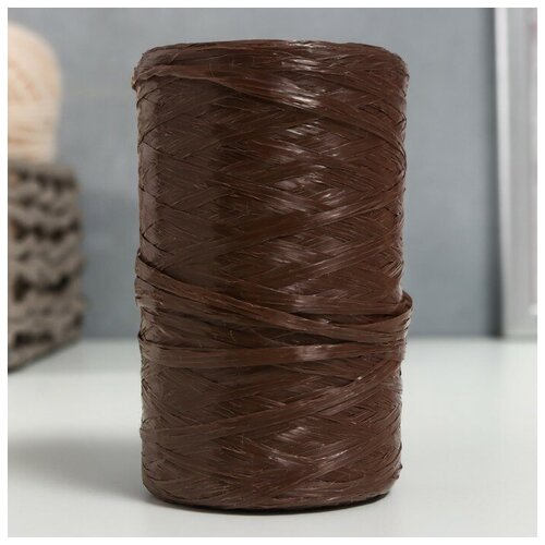 Пряжа Для вязания мочалок 100% полипропилен 400м/100±10 гр в форме цилиндра (мол. шоколад), 5 штук