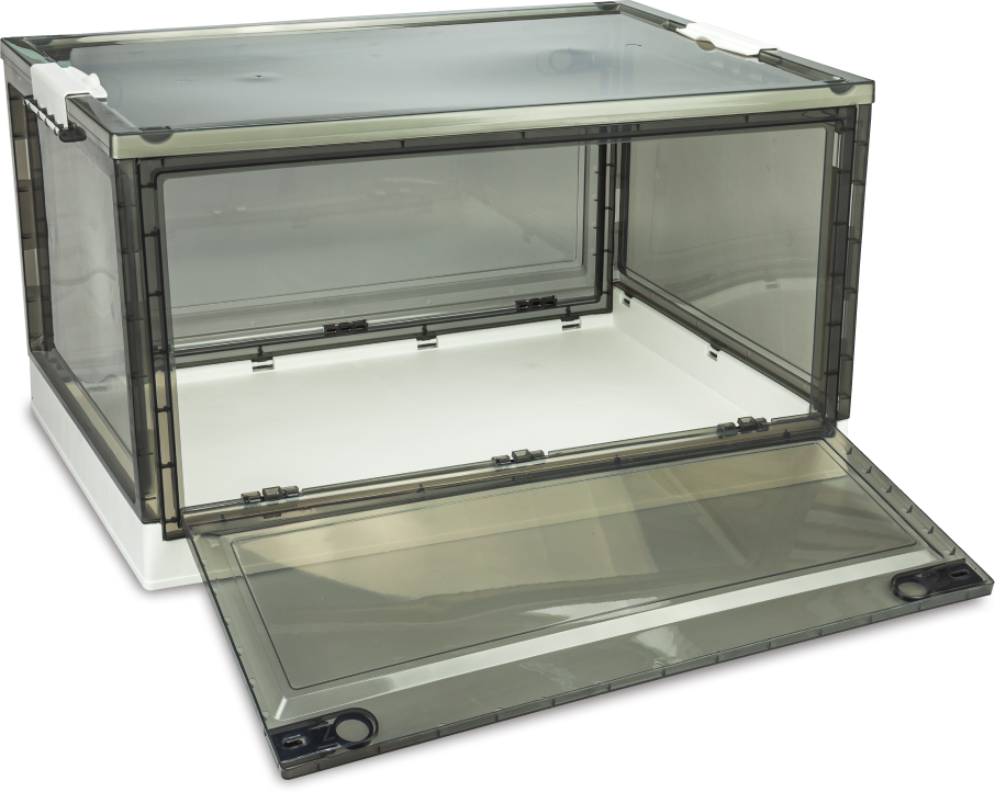 Ящик для хранения Solmax, 110 л, 65х46,5х36,5 см, прозрачный/белый - фотография № 6