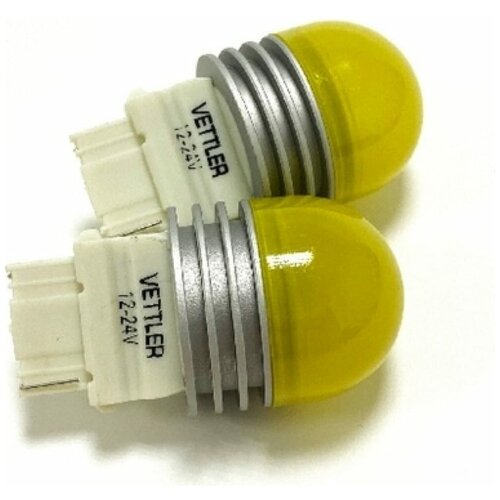 VETTLER Лампа светодиодная 12/24V 3156-6 3030 (W2.5x16d) SMD желтая led driver 2 конт (к-т 2шт) VETTLER