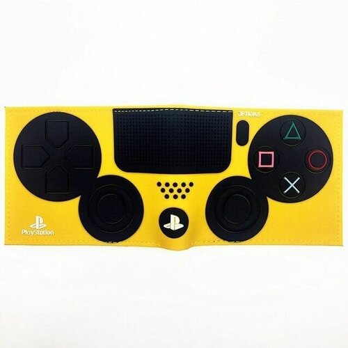 Кошелёк бумажник Джойстик Sony PlayStation желтый кошелёк playstation 2 logo bifold