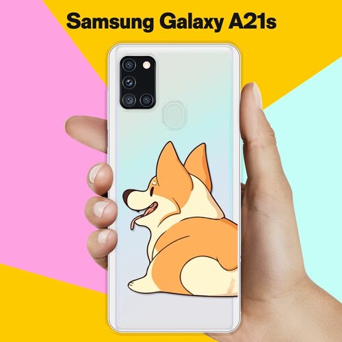 Силиконовый чехол Корги на Samsung Galaxy A21s силиконовый чехол на samsung galaxy a42 самсунг галакси а42 корги следуй за мной прозрачный