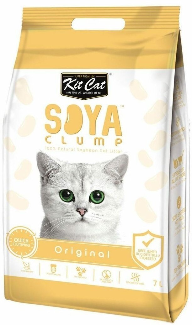 Kit Cat SoyaClump Soybean Litter соевый биоразлагаемый комкующийся наполнитель - 7 л - фотография № 4