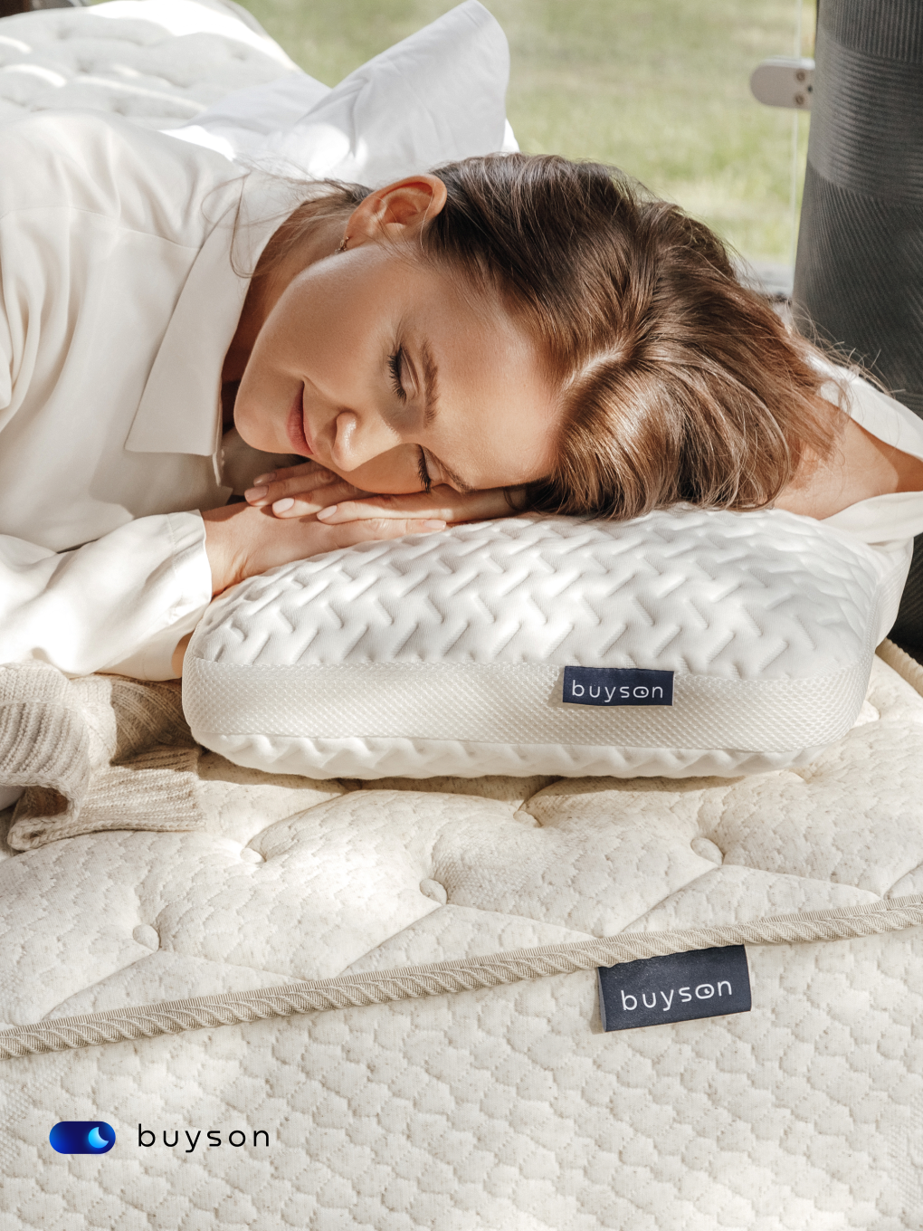Сет подушки buyson BuyNature (комплект: 2 ортопедические латексные подушки для сна, 40х60 см) - фотография № 9