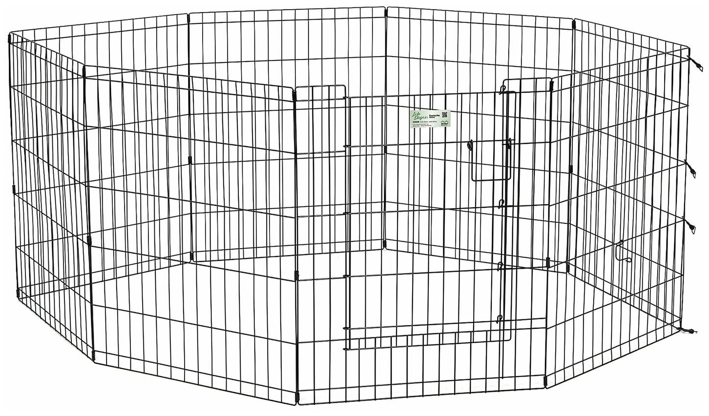 Вольер MidWest Life Stages, для собак, 8 панелей 61х76h см, с дверью-MAXLock черный - фотография № 17