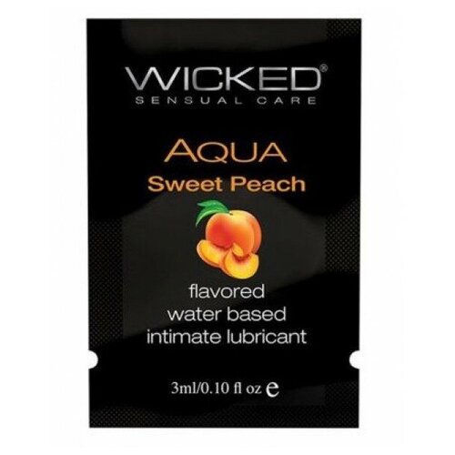 Wicked Лубрикант с ароматом спелого персика WICKED AQUA Sweet Peach - 3 мл. разогревающий лубрикант wicked ultra heat на силиконовой основе 60 мл wicked