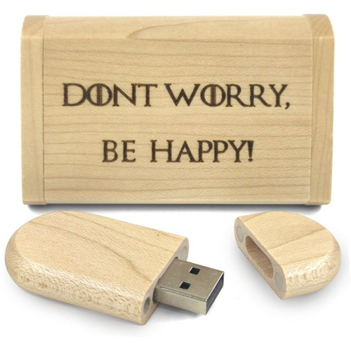 Подарочная флешка Клён 32GB 2.0 Dont Worry, be happy! Bamboowood