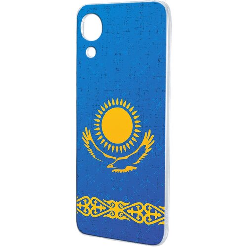 Силиконовый чехол Mcover для Samsung Galaxy A03 Core с рисунком Флаг Казахстана силиконовый чехол mcover для samsung galaxy a03 с рисунком флаг казахстана