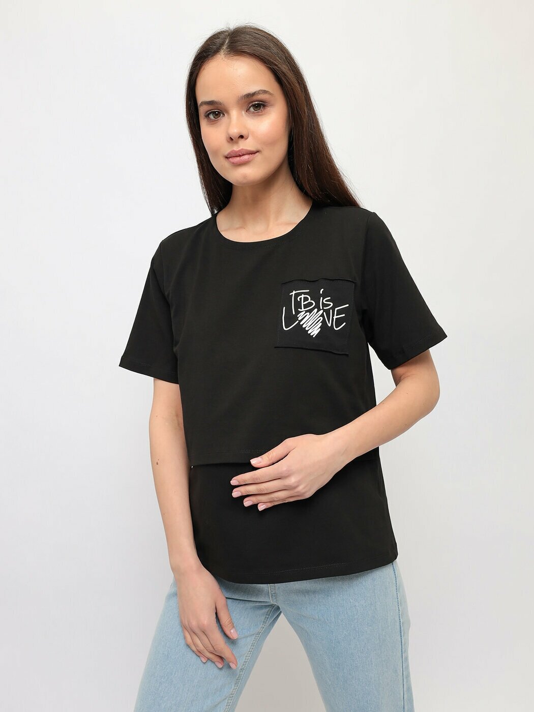 Футболка для кормящих мам Proud Mom размер L чёрный
