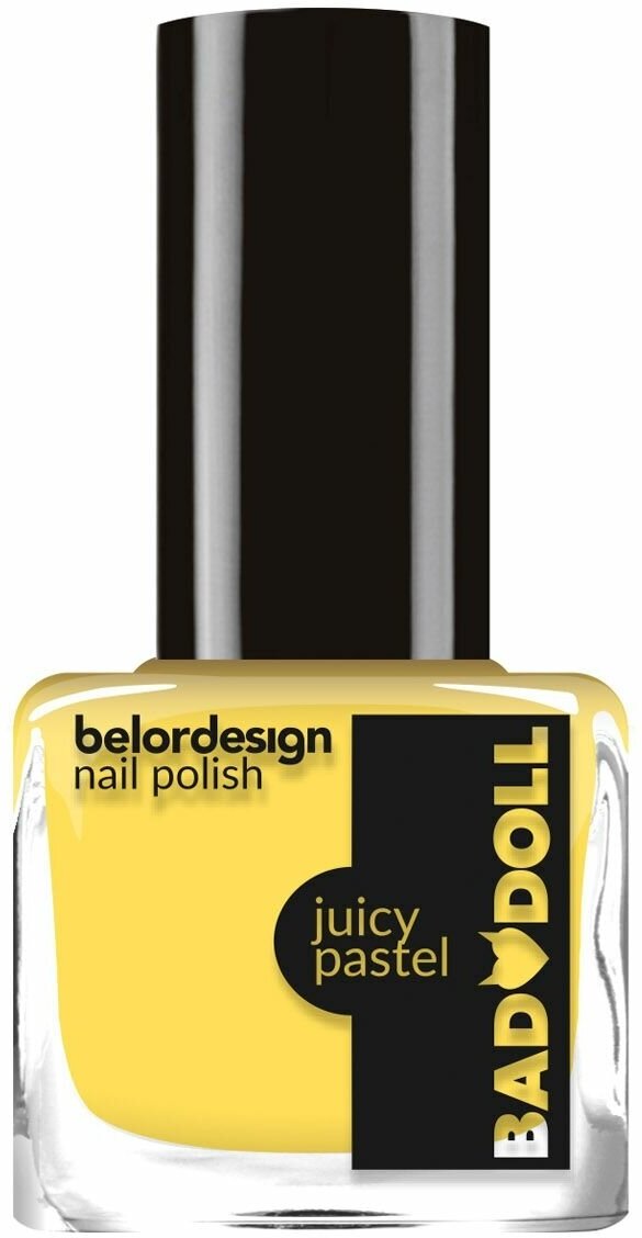 Belor Design Лак для ногтей BAD DOLL тон 307 лимонный 7г