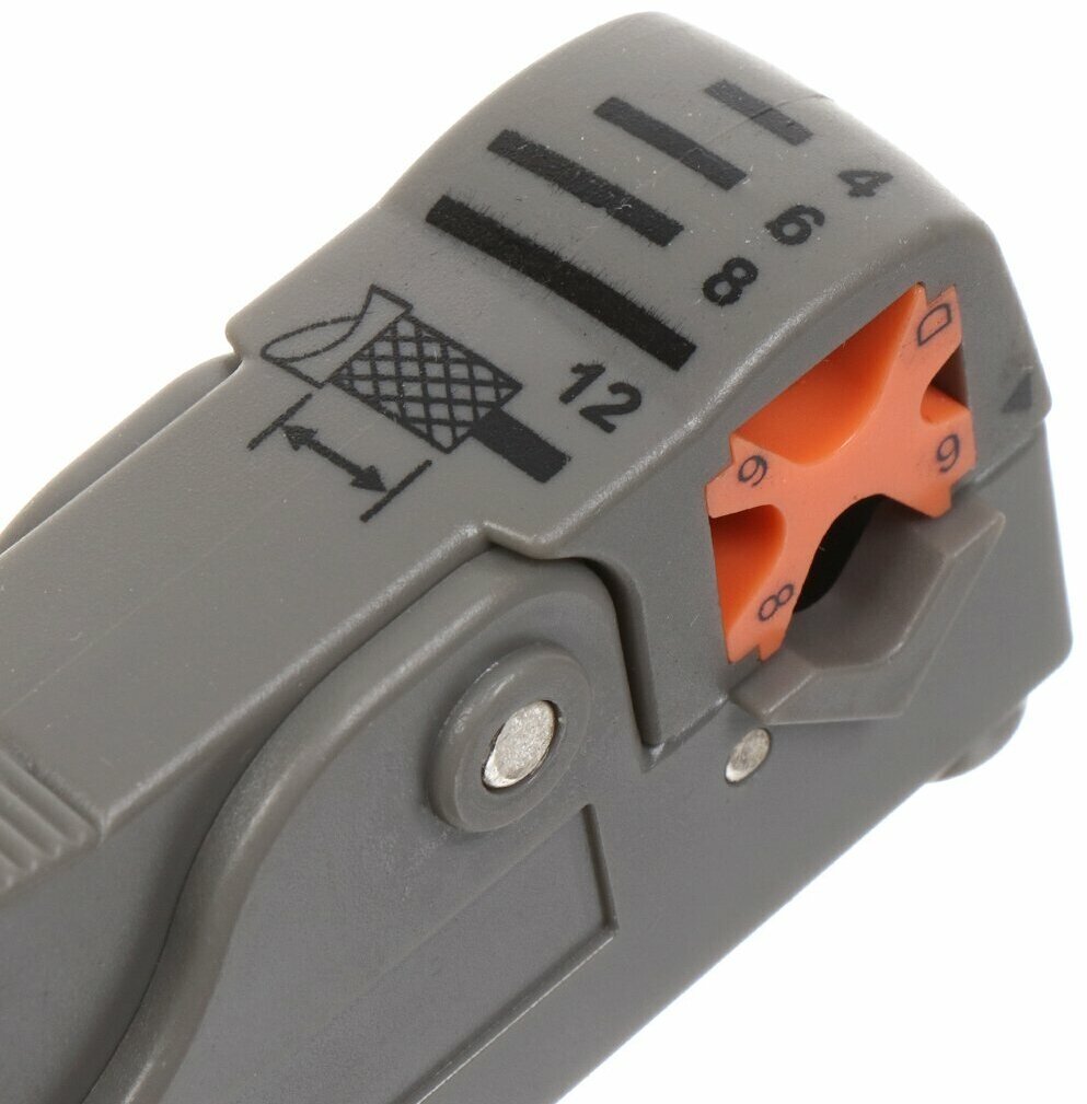 Клещи КЗ-К, зачистка коаксиального кабеля RG-58/59/6/SAT, регулируемые ножи, «МастерЭлектрик» TDM - фотография № 10