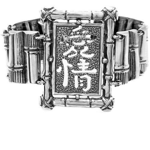 Браслет женский серебряный на руку 925 пробы, ювелирное украшение Шанхай, широкий, толстый, литой, этнический, гибкий, бохо, на запястье. Юмила