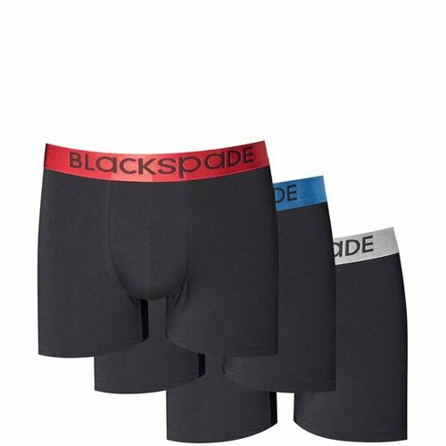 Трусы боксеры BlackSpade, средняя посадка, размер XXL, синий, 3 шт.