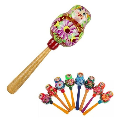 Деревянная погремушка на палке Девочка Р-45/782