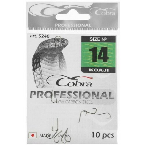 COBRA Крючки Cobra Pro KOAJI, № 14, 10 шт. крючки cobra pro koaji 12 10 шт