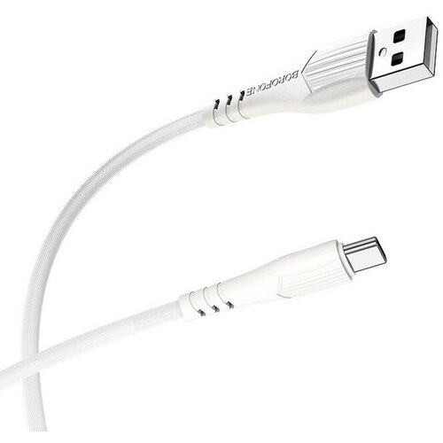 usb кабель borofone bx37 wieldy lightning 8 pin 1м 2 4a pvc белый Borofone Кабель Borofone BX37, Type-C - USB, 3 А, 1 м, PVC оплётка, белый