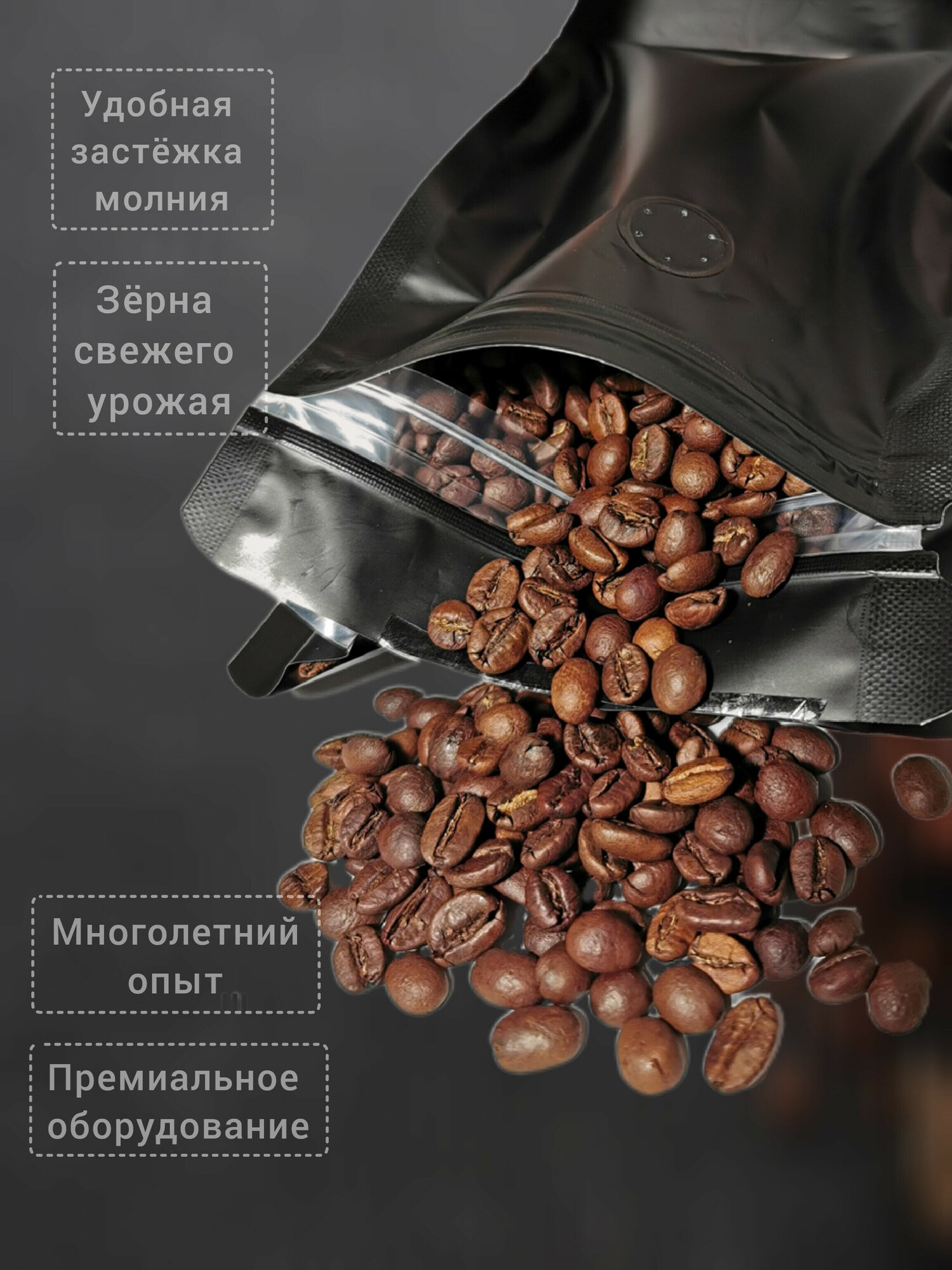 Кофе жареный в зёрнах "Vending blend", свежеобжаренный, пакет 1 кг - фотография № 3