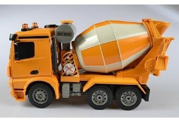 Бетономешалка Mercedez-Benz 1:20 на РУ (свет,звук) в коробке вращение цистерны E528-003 Double Egle - фото №15