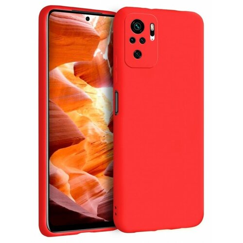 Накладка силиконовая Silicone Cover для Xiaomi Redmi Note 10 / Xiaomi Redmi Note 10S / Poco M5s красная