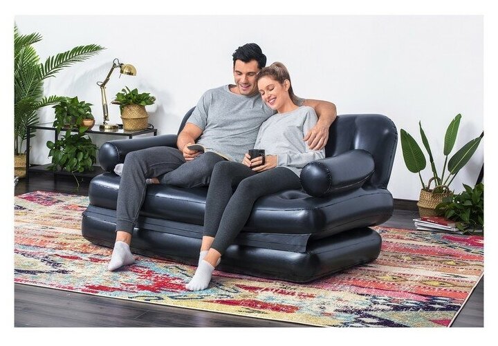 Диван надувной Bestway Double 5-In-1 ПВХ дл.:188мм ш.:152мм в.:64мм черный (75056 BW) - фото №17