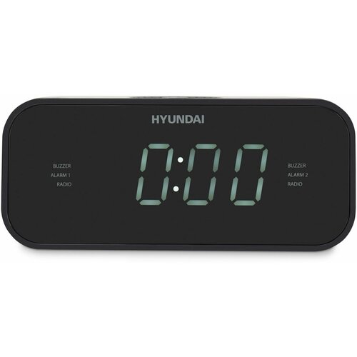 Радиобудильник Hyundai H-RCL221 черный LCD подсв белая часы цифровые FM 225000₽