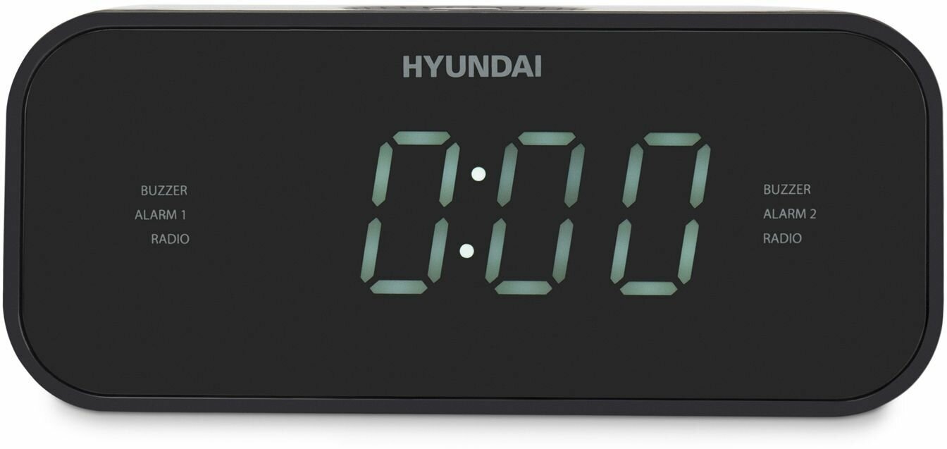 фото Радиобудильник Hyundai H-RCL221 черный LCD подсв: белая часы: цифровые FM